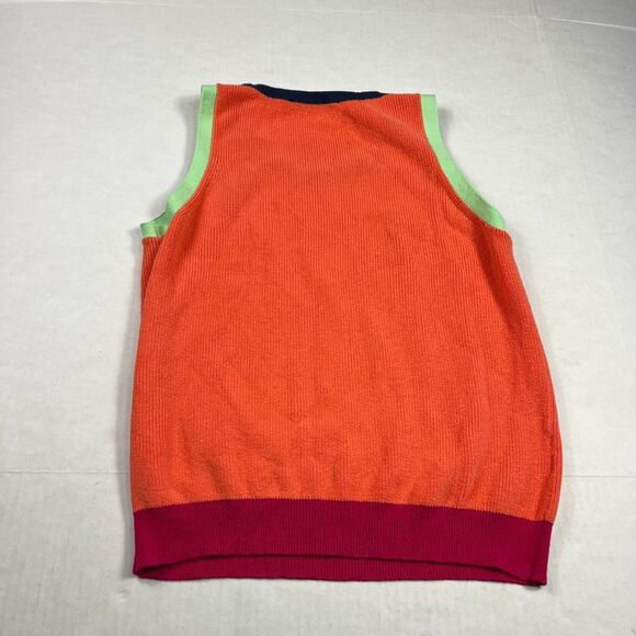 LOFT Sleeveless Sweater Tank Colorblock Casual Preppy Knit Work Pullover MEDIUM - Picture 9 of 10
